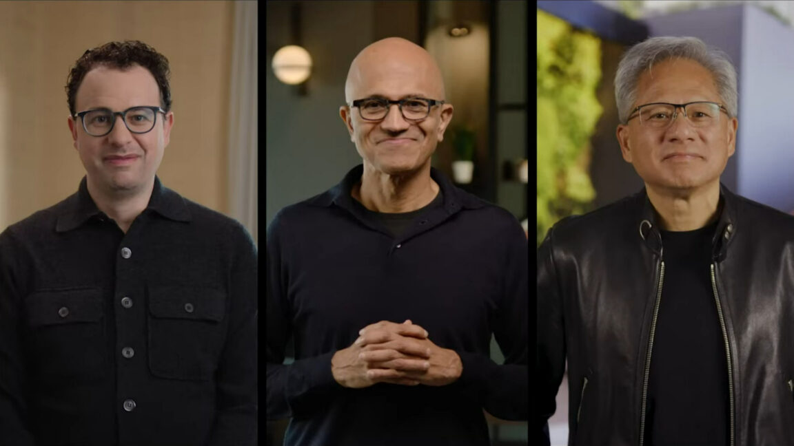 Логотипи Microsoft, Nvidia та Anthropic